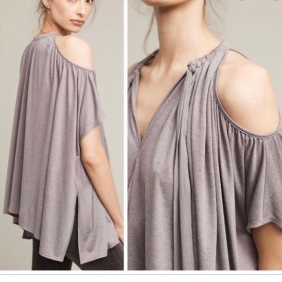 Anthro Deletta Tulay Draped Cold Shoulder Top - Picture 2 of 9